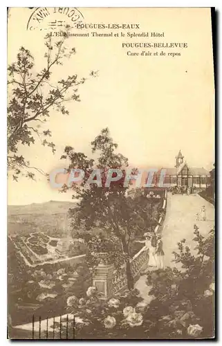 Cartes postales Pougues les Eaux l'Etablissement Thermal et le Splendid Hotel Pougues Bellevue Cure d'air et de