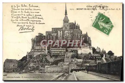 Cartes postales Cote d'Emeraude Mont St Michel vue prise du Sud Train