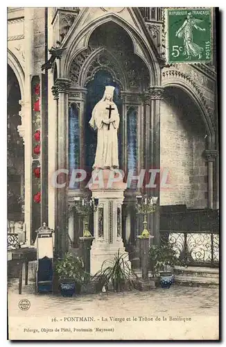 Ansichtskarte AK Pontmain la Vierge et le Trone de la Basilique