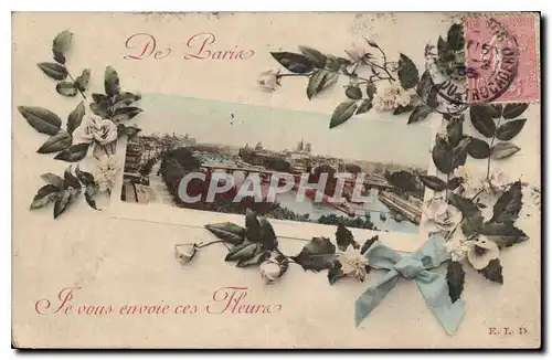 Cartes postales De Paris je vous envoie ces Fleurs