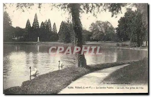 Ansichtskarte AK Vitre I et V le Jardin Public le Lac vue prise de l'Ile