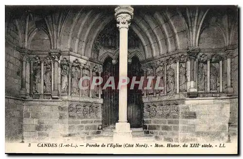 Ansichtskarte AK Candes I et L Porche de l'Eglise Cote Nord Mon histor du XIII siecle
