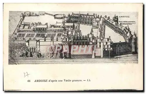 Cartes postales Amboise d'apres une Vieille Gravure