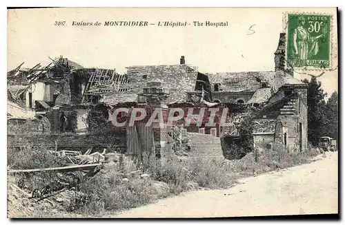 Cartes postales Ruines de Montdidier l'Hopital Militaria