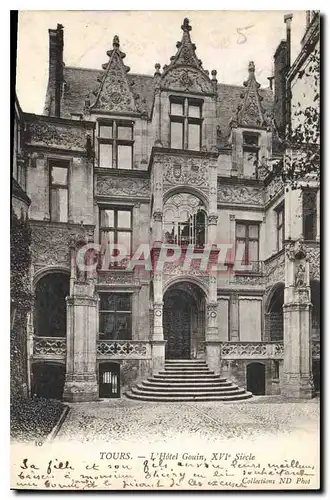 Cartes postales Tours l'hotel Gouin XVI siecle