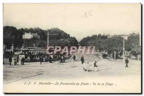 Cartes postales Marseille la Promenade du Prado vu de la Plage