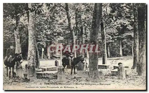 Cartes postales Robinson Artistique Bois de Verrieres l'Obelisque Souvenir de notre Promenade de Robinson Ane Mu