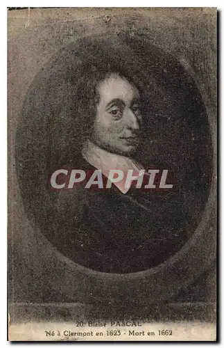 Cartes postales Blaise Pascal Ne a Clarmont en 1632 Mort en 1662