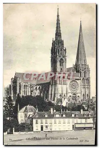 Cartes postales Chartres Les Fleches de la Cathedrale