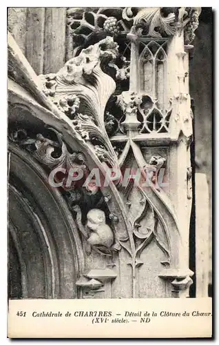 Ansichtskarte AK Cathedrale de Chartres Detail de la Cloture du Choeur XVI siecle