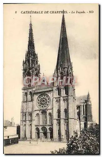 Cartes postales Cathedrale de Chartres La facade