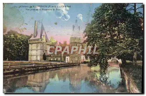 Cartes postales Chateau de Maintenon E et L Cote Sud vue prise de la Passerelle du Parc