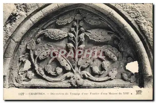 Ansichtskarte AK Chartres Decoration du Tympan d'une Fenetre d'une Maison du XIII