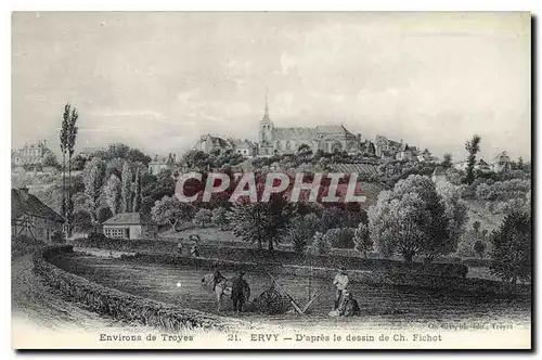 Ansichtskarte AK Environs de Troyes Ervy D'Apres le dessin de Ch Fichot