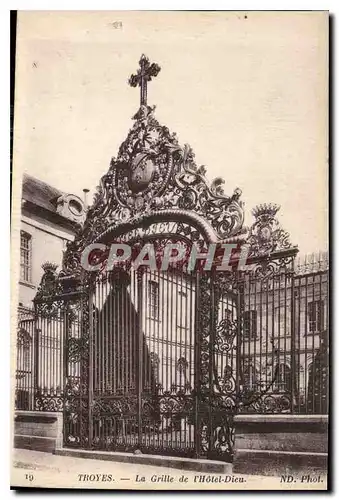 Cartes postales Troyes La Grille de l'Hotel Dieu