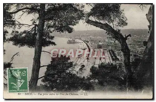 Cartes postales Nice Vue prise entre les pins du Chateau