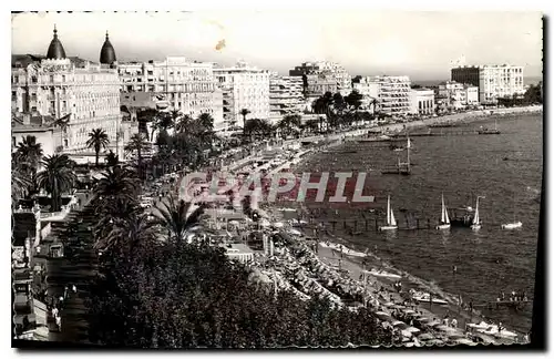 Cartes postales Cannes Les Palaces et la Plage de la Croisette