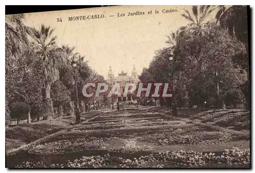 Cartes postales Monte Carlo Les Jardins et le Casino