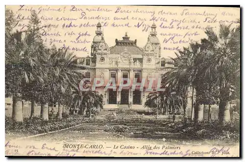 Cartes postales Monte Carlo Le Casino Allee des Palmiers