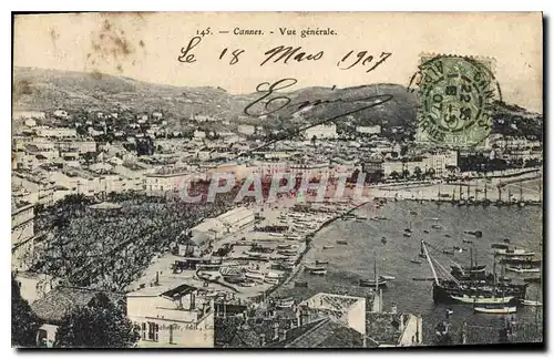 Cartes postales Cannes Vue generale Bateaux