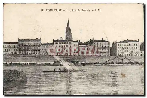 Cartes postales Toulouse Le Quai de Tounis Canoe Bateau