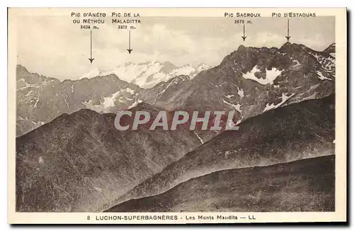 Cartes postales Luchon Superbagneres Les Monts Maudits