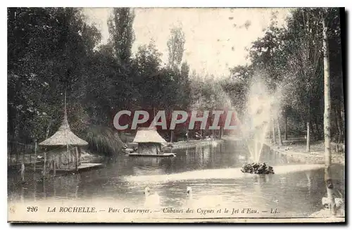 Cartes postales La Rochelle Parc Charruyer Cabanes des Cygnes et le Jet d'Eau