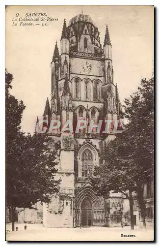 Ansichtskarte AK Saintes La Cathedrale St Pierre La Facade