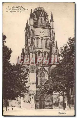 Cartes postales Saintes La Cathedrale St Pierre La Facade