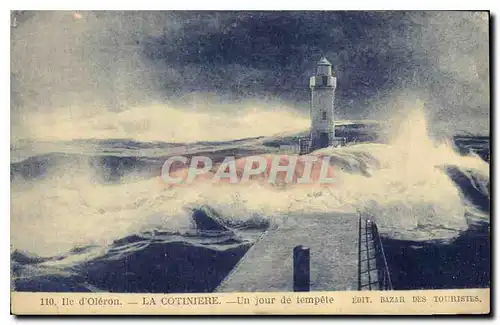 Ansichtskarte AK Ile d'Oleron La Cotiniere Un jour de tempete Phare