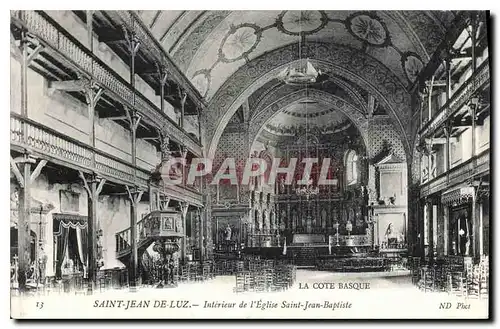 Cartes postales Saint Jean de Luz Interieur de l'Eglise Saint Jeap Baptiste