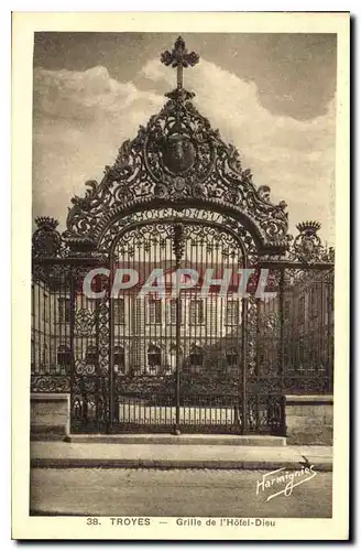 Cartes postales Troyes Grille de l'Hotel Dieu