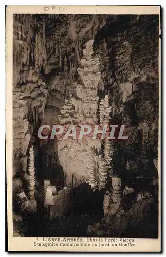 Cartes postales L'Aven Armand Dans la Foret Vierge Stalagmite monumentale au bord du Gouffre