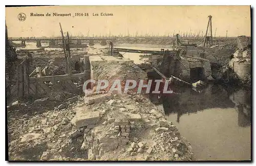 Cartes postales Ruines de Nieuport Les Ecluses Militaria