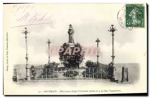 Cartes postales Pontmain Monument erige a l'endroit meme ou a eu lieu l'apparition