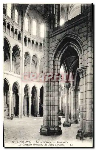 Cartes postales Soissons La Cathedrale Interieur La Chapelle circulaire du Saint Sepulcre