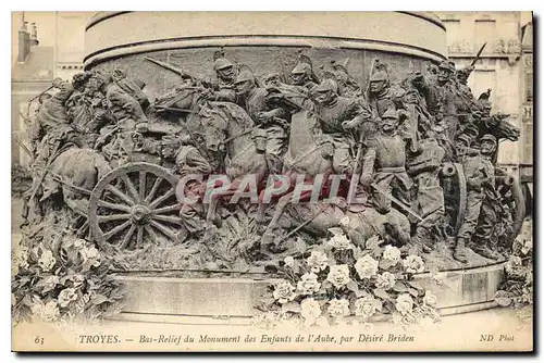 Ansichtskarte AK Troyes  Bas Relief du Monument des Enfants de l'Aube par Desire Briden