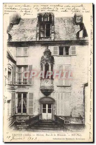 Cartes postales Troyes  Aube Maison Rue de la Monnaie Carte precurseur