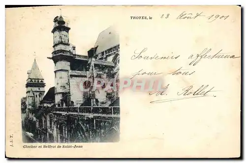 Cartes postales Troyes  Clocher et Beffroi de Saint Jean Carte precurseur