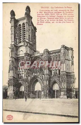 Ansichtskarte AK Troyes La Cathedrale St Pierre