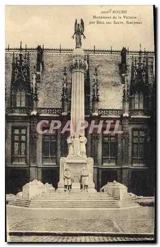 Cartes postales Rouen Monument de la Victoire par Real del Sarte Sculpteur