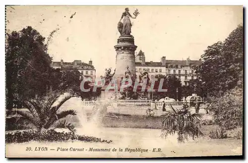 Cartes postales Lyon Place Carnot Monument de la Republique