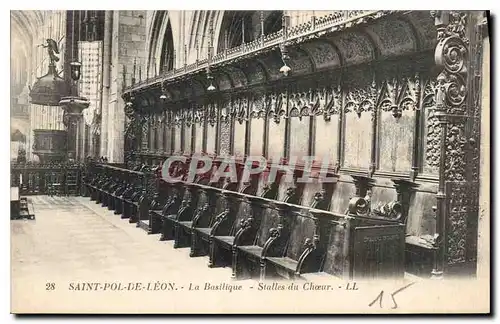 Cartes postales Saint Pol de Leon La Basilique Stalles du Choeur