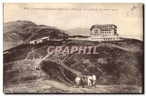 Ansichtskarte AK Luchon Superbagneres La Gare et le Grand Hotel