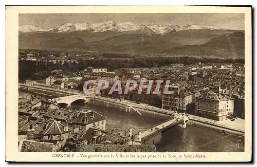 Ansichtskarte AK Grenoble Vue generale sur la Ville et les Alpes prise de la Tour de Sainte Marie