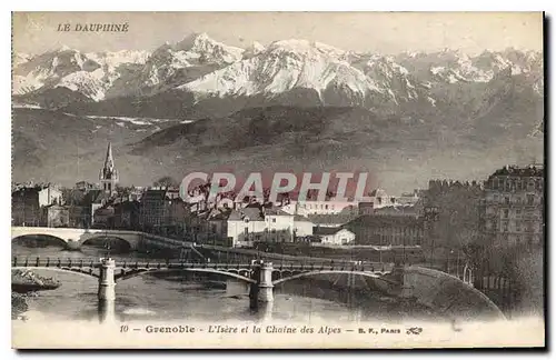 Cartes postales Grenoble L'Isere et la Chaine des Alpes