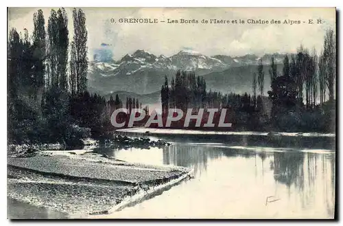 Cartes postales Grenoble Les Bords de l'Isere et la Chaine des Alpes