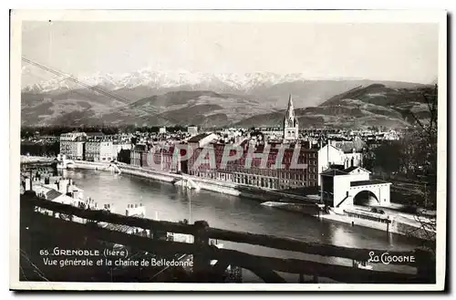 Ansichtskarte AK Grenoble Isere Vue generale et la chaine de Belledonne