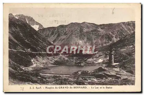 Cartes postales Hospice du Grand St Bernard Le Lac et la Statue