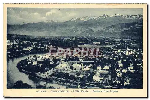 Ansichtskarte AK Grenoble L'Ile Verte L'Isere et les Alpes